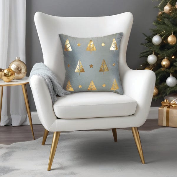 Old World Christmas 18" Gold Tree Motif Square Pillow