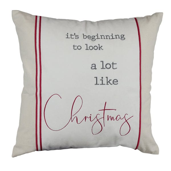 Old World Christmas 18" It's Beginning to Look a Lot Like Christmas Square Pillow