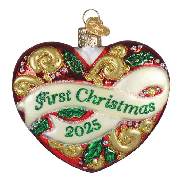 Old World Christmas 2025 First Christmas Heart Ornament