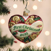 Old World Christmas 2025 First Christmas Heart Ornament