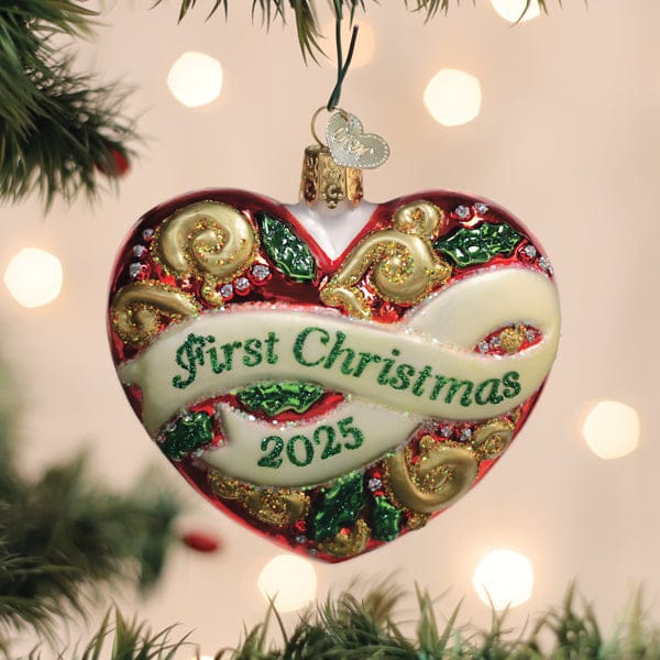 Old World Christmas 2025 First Christmas Heart Ornament