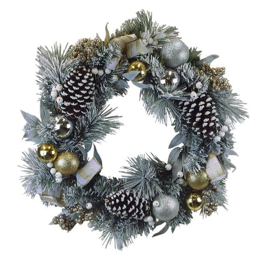 Old World Christmas 24" Silver & Gold Frosted Fir Wreath