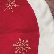 Old World Christmas 48" Red Snowflake Embroidered Tree Skirt With Faux Fur Trim