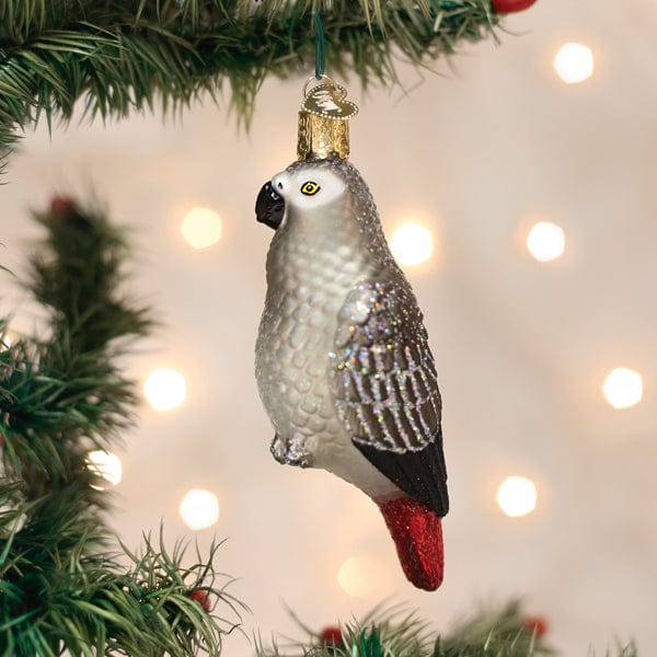Old World Christmas African Grey Parrot Ornament