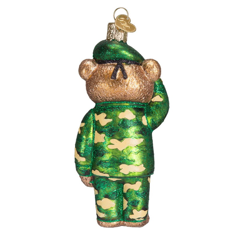 Old World Christmas Army Bear Ornament