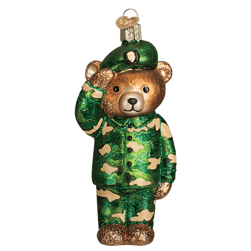 Old World Christmas Army Bear Ornament