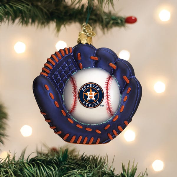 Old World Christmas Astros Baseball Mitt Ornament