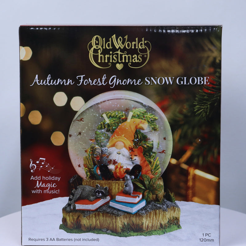 Old World Christmas Autumn Forest Gnome Snow Globe