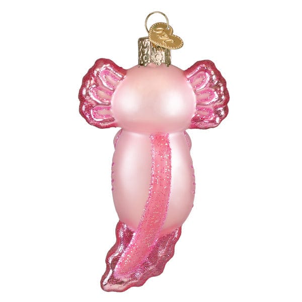 Old World Christmas Axolotl With Candy Cane Ornament