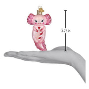 Old World Christmas Axolotl With Candy Cane Ornament