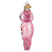 Old World Christmas Axolotl With Candy Cane Ornament