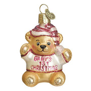 Old World Christmas Baby Girl's First Teddy Bear Ornament