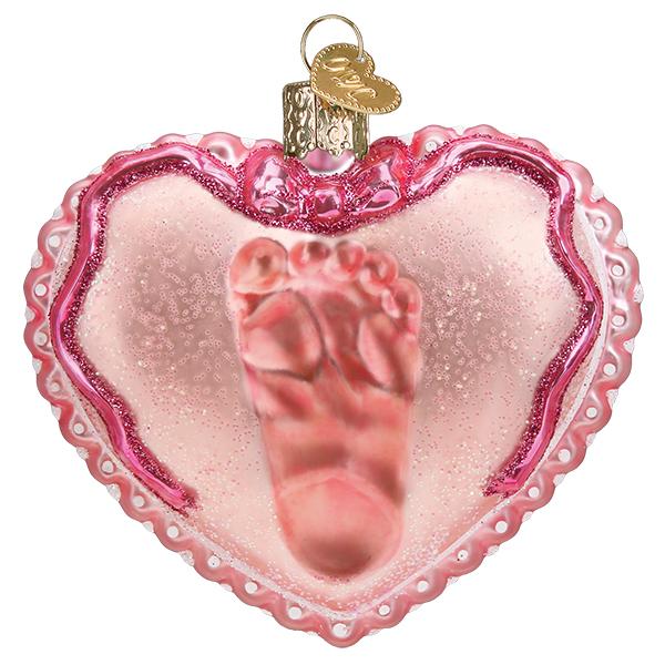 Old World Christmas Baby Girl's Footprint