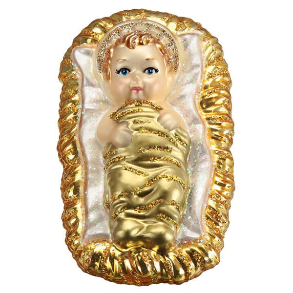 Old World Christmas Baby Jesus In Manger Ornament