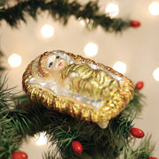 Old World Christmas Baby Jesus In Manger Ornament
