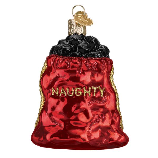 Old World Christmas Bag Of Coal Ornament