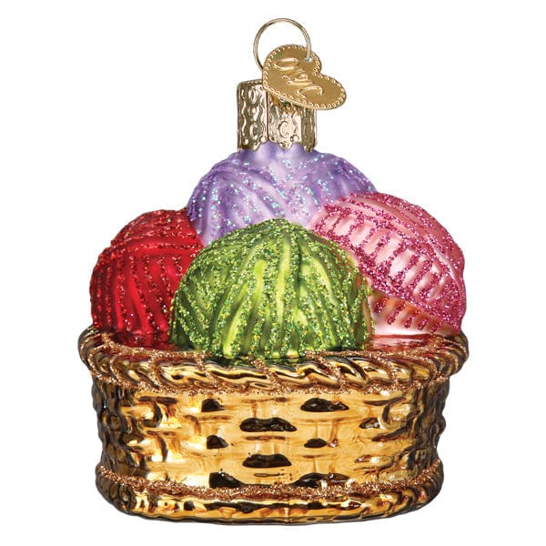 Old World Christmas Basket Of Yarn Ornament