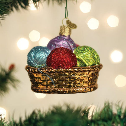 Old World Christmas Basket Of Yarn Ornament