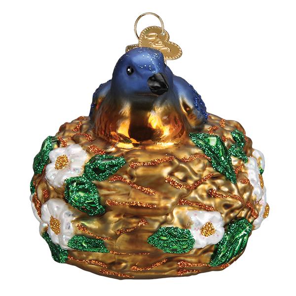 Old World Christmas Bird In Nest Ornament