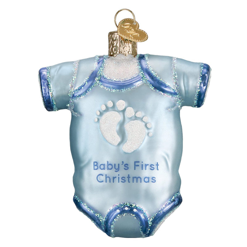 Old World Christmas Blue Baby Onesie Ornament