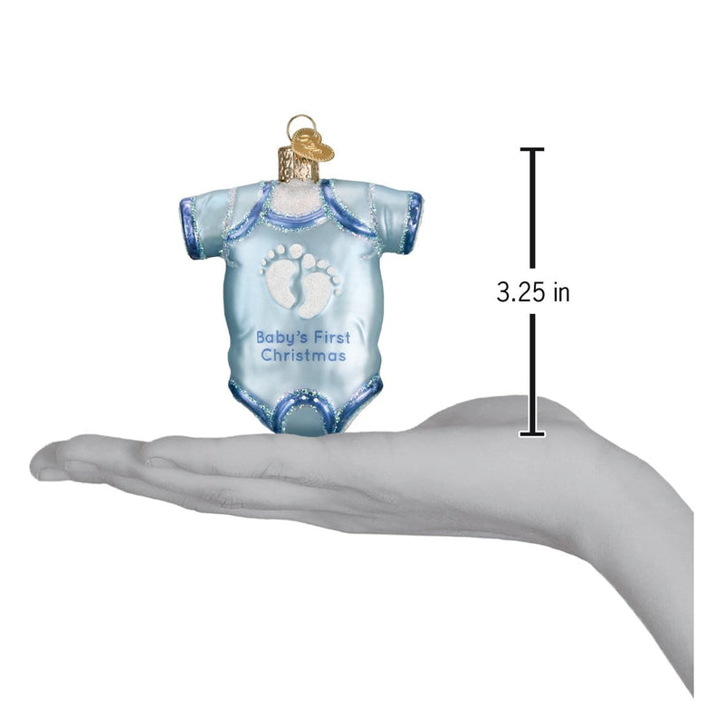 Old World Christmas Blue Baby Onesie Ornament