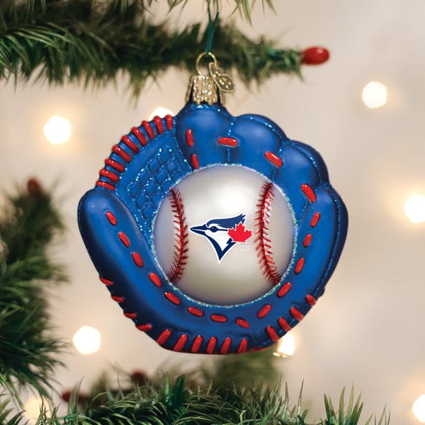 Old World Christmas Blue Jays Baseball Mitt Ornament