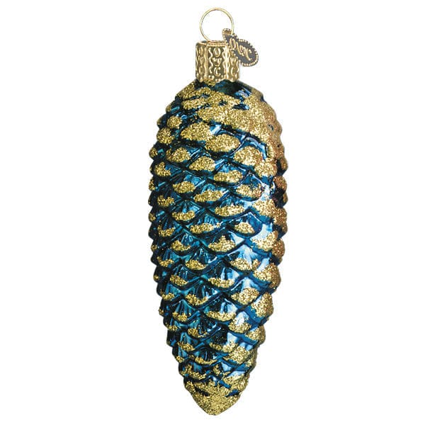 Old World Christmas Blue Shimmering Cone Ornament