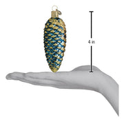 Old World Christmas Blue Shimmering Cone Ornament
