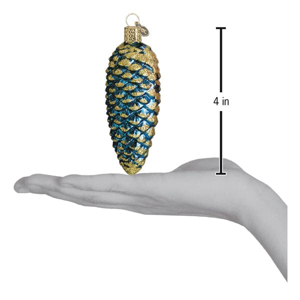 Old World Christmas Blue Shimmering Cone Ornament