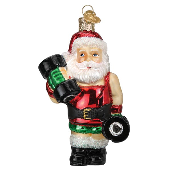 Old World Christmas Bodybuilder Santa Ornament