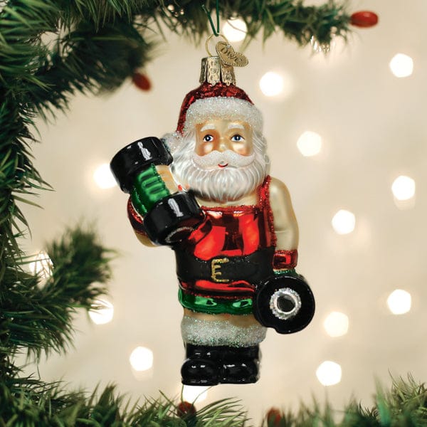 Old World Christmas Bodybuilder Santa Ornament