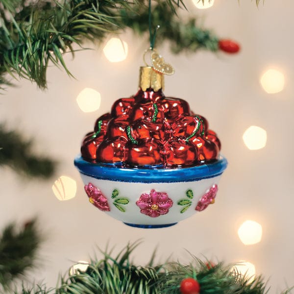 Old World Christmas Bowl Of Cherries Ornament