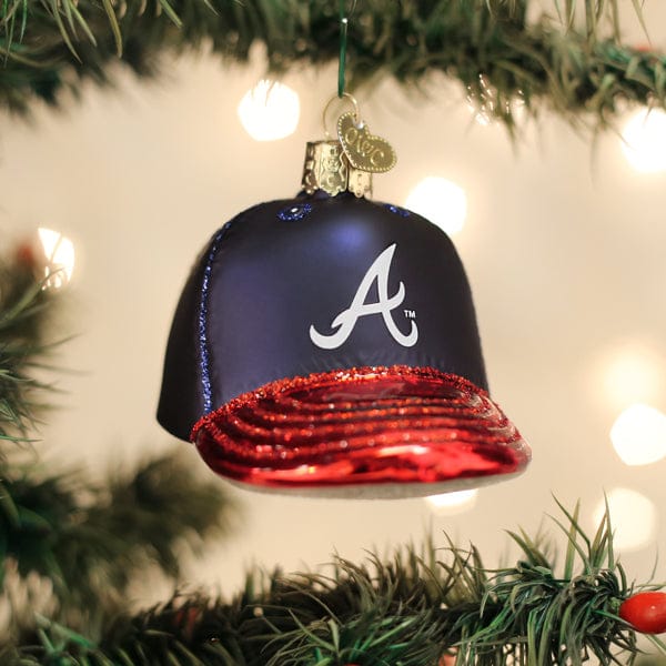 Old World Christmas Braves Baseball Cap Ornament