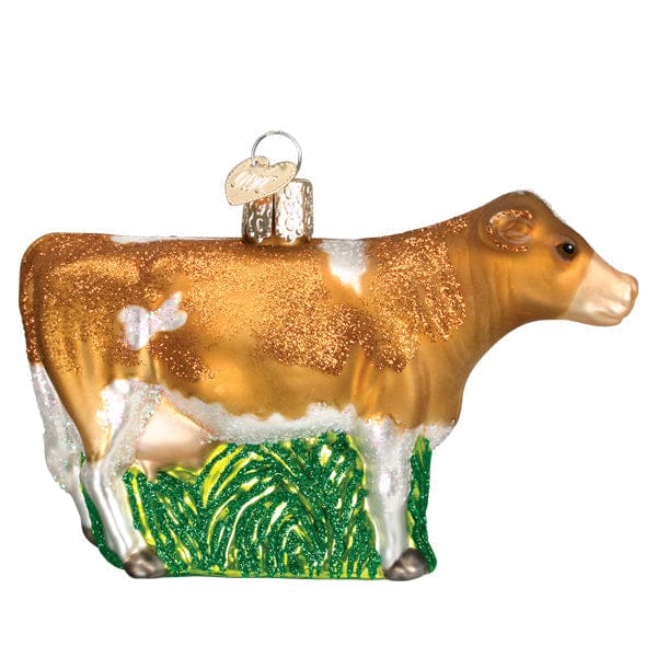Old World Christmas Brown Dairy Cow Ornament