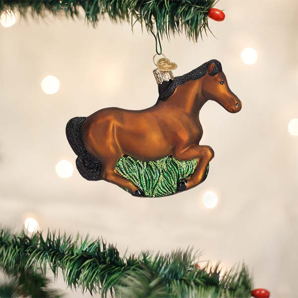 Old World Christmas Brown Mustang Ornament