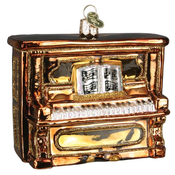 Old World Christmas Brown Upright Piano Ornament