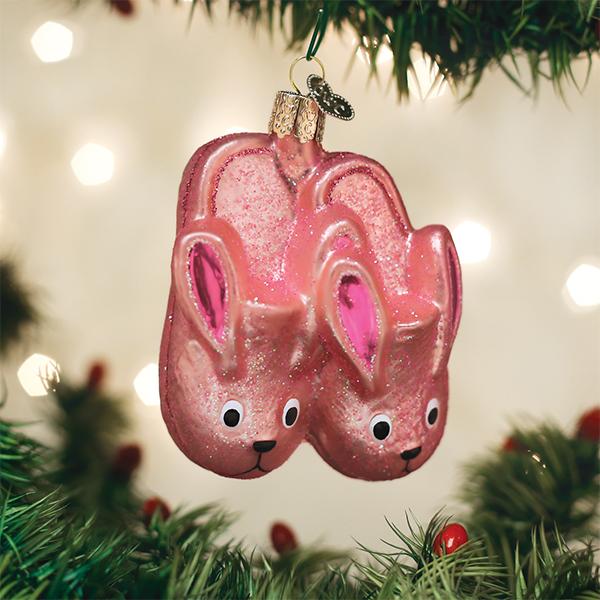 Old World Christmas Bunny Slippers Ornament