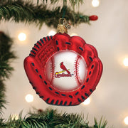 Old World Christmas Cardinals Baseball Mitt Ornament