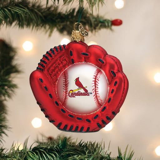 Old World Christmas Cardinals Baseball Mitt Ornament