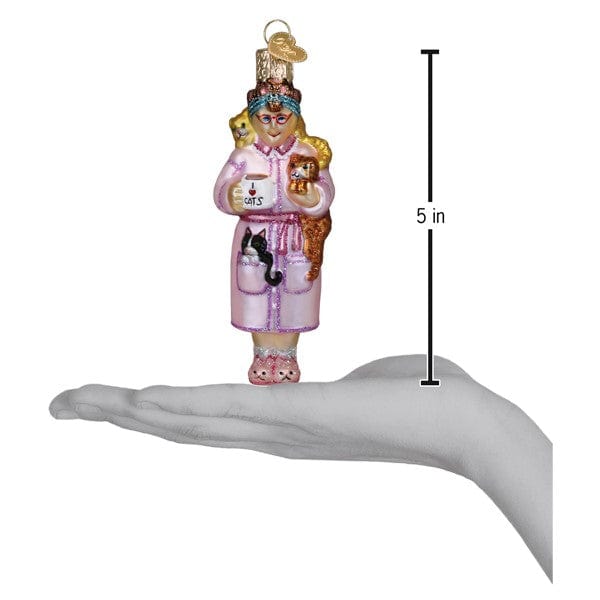 Old World Christmas Cat Lady Ornament