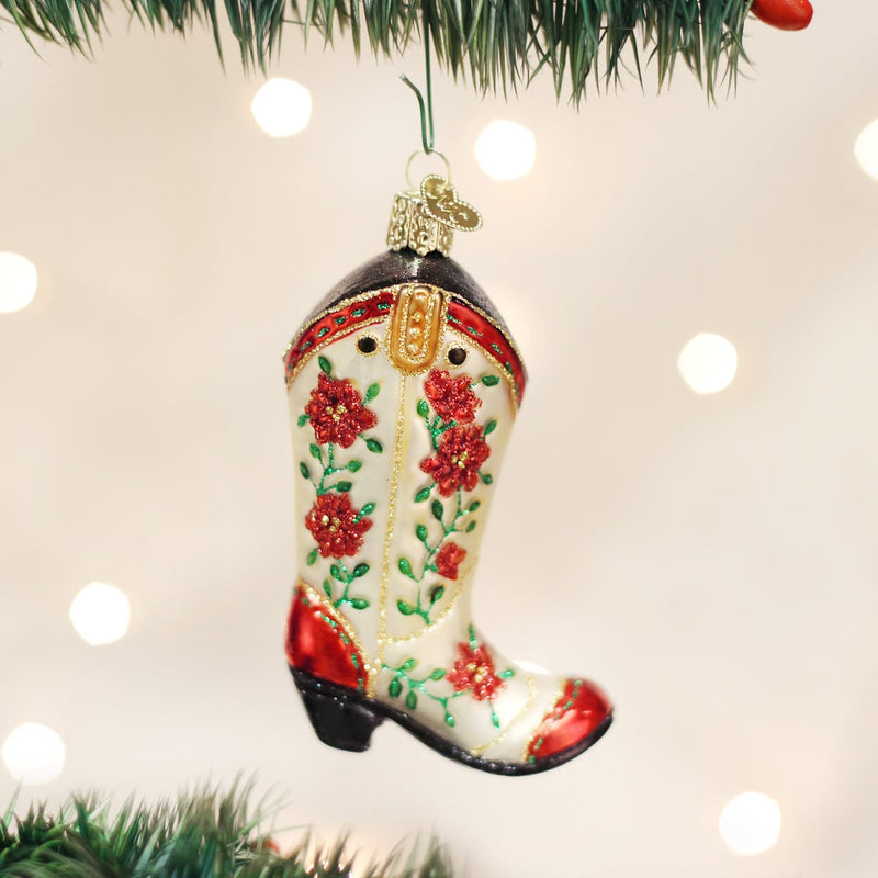 Old World Christmas Christmas Cowgirl Boot