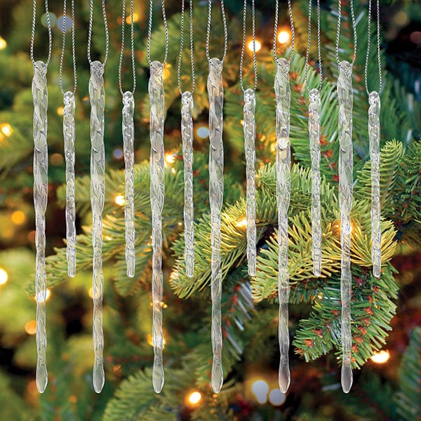 Old World Christmas Clear Glass Icicles Set Of 24 Ornament