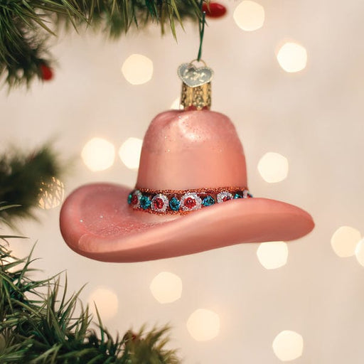 Old World Christmas Cowgirl Hat Ornament