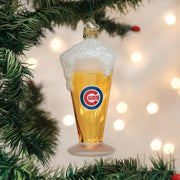 Old World Christmas Cubs Glass Of Beer Ornament