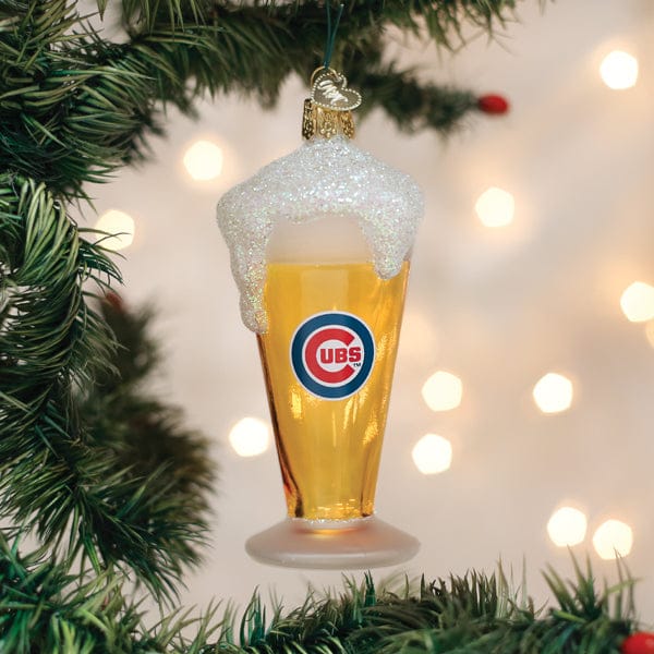 Old World Christmas Cubs Glass Of Beer Ornament