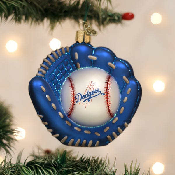 Old World Christmas Dodgers Baseball Mitt Ornament