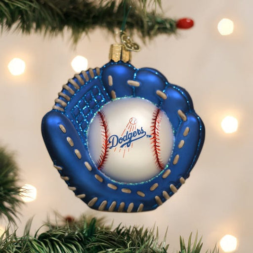 Old World Christmas Dodgers Baseball Mitt Ornament