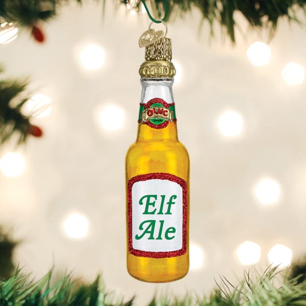 Old World Christmas Elf Ale Beer Bottle Ornament