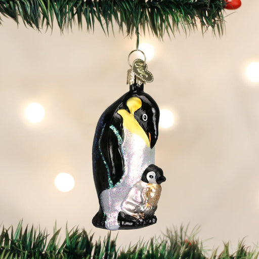 Old World Christmas Emperor Penguin W/chick