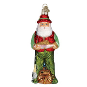 Old World Christmas Fly Fishing Santa Ornament
